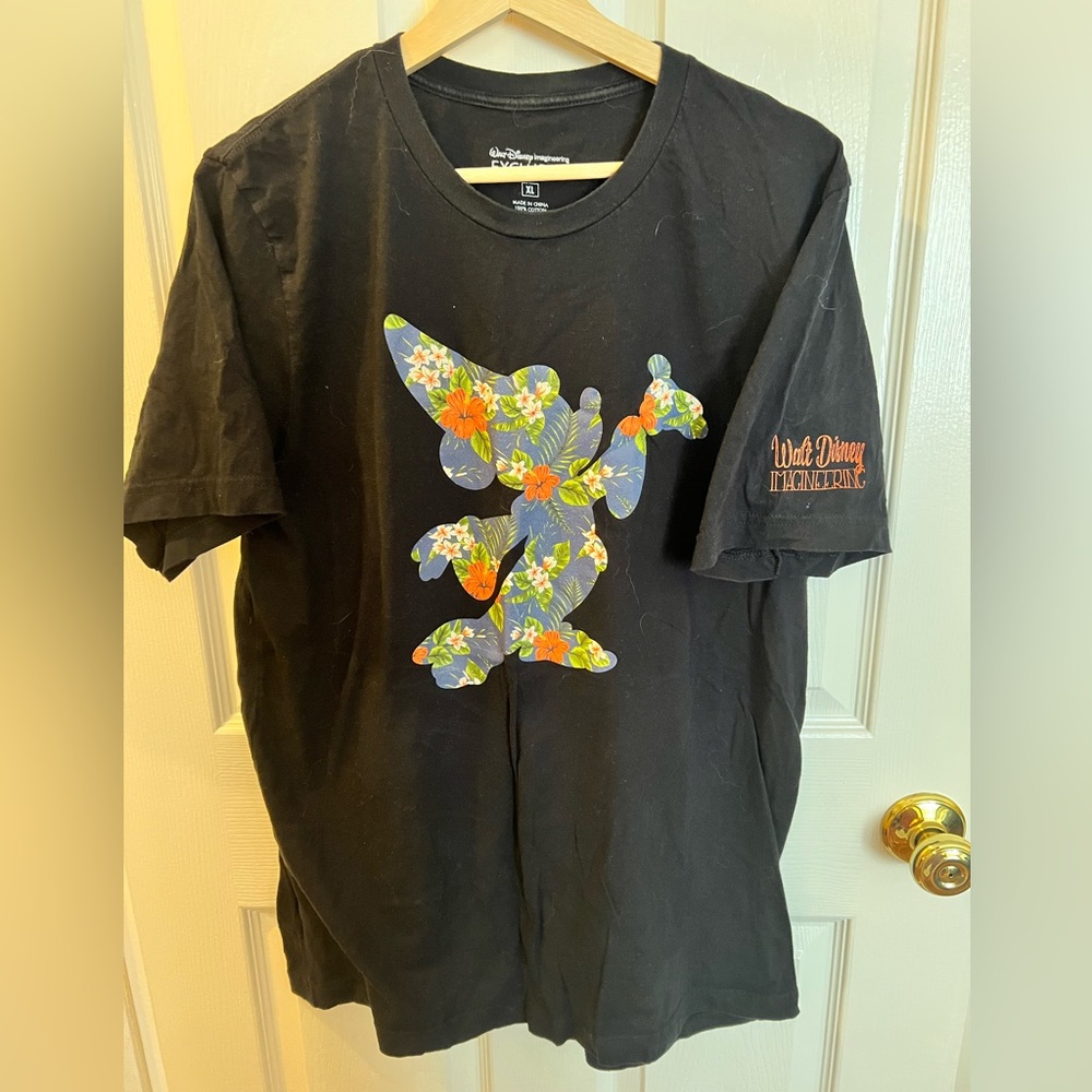 Disney Imagineering Tshirt with Floral Sorcerer Mickey, Size XL